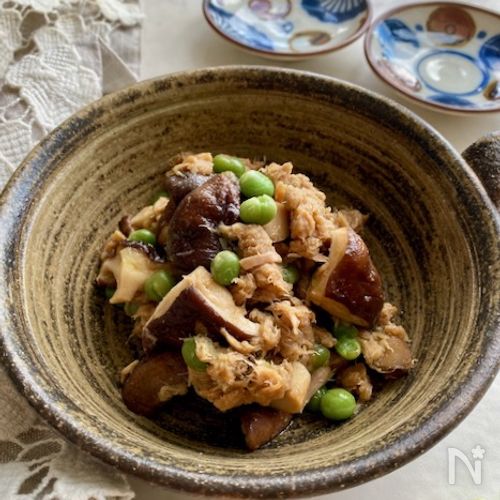 お弁当のすき間埋めおかずにあると便利なしいたけとツナの甘辛煮