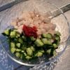 切って和えるだけのご飯泥棒「長芋ときゅうりのザクポリ梅だし」の工程1