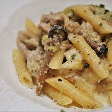 豚バラ肉と白菜の豆乳ミルフィーユの翌日リメイク料理:パスタ