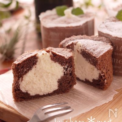 萌え段＊ホイップ生チョコ＊シフォンケーキ♪バレンタインに