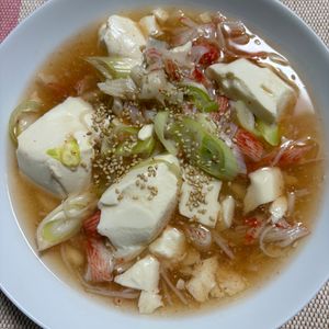 ゆっこの作ってみた!投稿(レンジで簡単！とろん♡【崩し豆腐のネギとろみあん】ヘルシー♪)