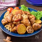 【鶏肉と根菜のハニーマスタード炒め】甘辛おかずでご飯がすすむ