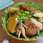レンチンで簡単♡鶏むね肉とさつまいもの味噌照り煮風