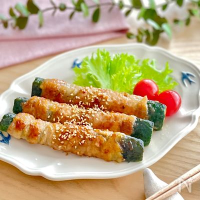 ズッキーニの肉巻き・バタポンソースで
