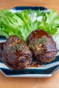 【玉ねぎなし！包丁なし！】肉汁たっぷりジューシーハンバーグ