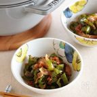 【STAUB】ピーマンとベーコンのおかか炒め