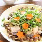 鱈と豆苗の簡単レンジ蒸し。