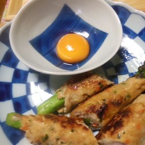 おほしさまぴかぴかの作ってみた!投稿(佐賀県産アスパラでつくる鶏つくね)