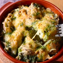 レンジで時短！【じゃがいもとツナのバジルチーズ焼き】