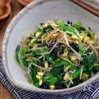 ＊豆もやしと小松菜としらすと海苔のナムル風＊