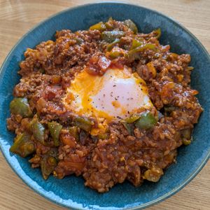 あみの作ってみた!投稿(【ワンパン♪トマトとピーマンのタコライス風丼】子供爆食♡︎)