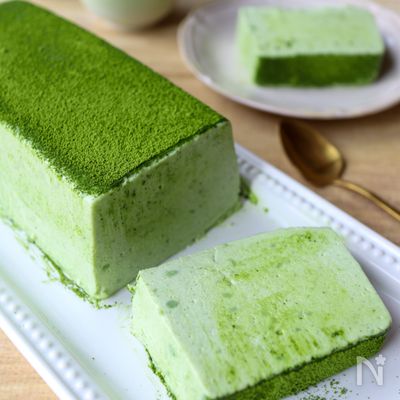 卵なし！レンチンで！
抹茶ミルクババロア