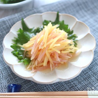千切りジャガイモのシャキシャキめんつゆ浸し