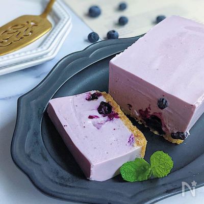 生クリームなしでヘルシー❢ブルーベリーレアチーズケーキ
