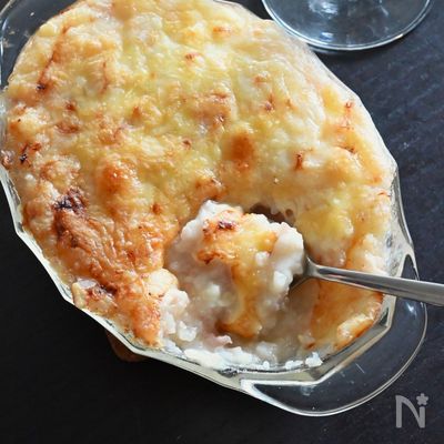 ふわふわ♪小麦粉なしでヘルシー！長芋と生ハムのグラタン