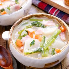【かぶとベーコンの豆乳チャウダー】とろ〜り♡旬を食べるスープ