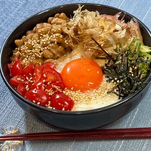 楽ラク手抜キッチン🐶🐾の作ってみた!投稿(つるっと食べれる♡『ねばねばお月見そば』)