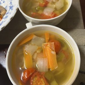 Hikeyの作ってみた!投稿(【春野菜の優しい味】春野菜とミニトマトのコンソメスープ)
