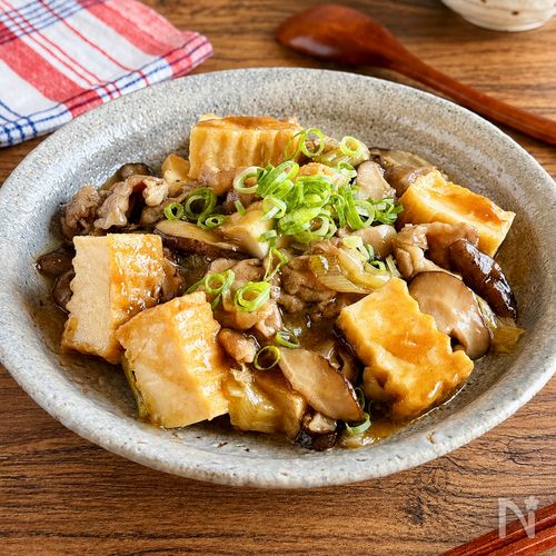 ごはんがすすむ♪とろ〜りあんの【豚こまと厚揚げの中華煮】