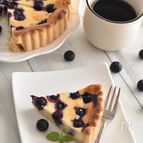 ホットケーキミックスで♪ブルーベリーチーズケーキタルト