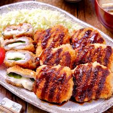 【豚ロースの折りたたみカツ】揚げ焼きで◎大葉チーズ入り♬