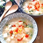 5分でできる♡ふわふわ豆腐とトゥルンワンタンの食べる酸辣湯