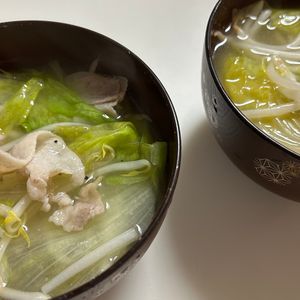 なつの作ってみた!投稿(【レタスと豚バラの旨塩とろみスープ】さっぱりで食べ応えも◎)