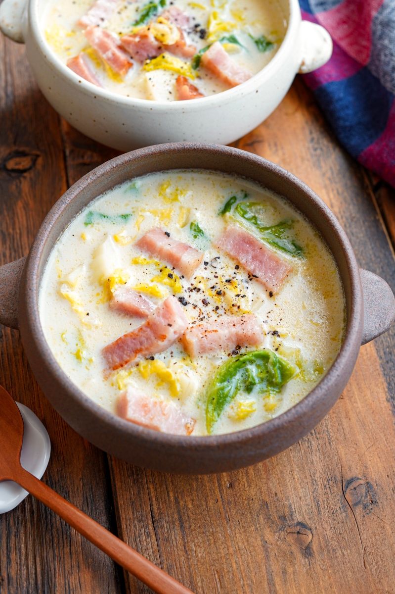 白菜とベーコンの豆乳スープ 旨みと甘みたっぷり レシピサイトnadia