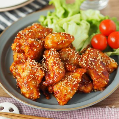 【ヤンニョムチキン】鶏胸肉で節約、ヘルシー♩