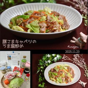 クラ蔵の作ってみた!投稿(野菜モリモリ食べられる♩【豚こまキャベツのうま塩炒め】)