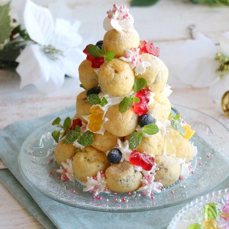 クロカンブッシュ風 キラキラ プチシューツリー By Akiyama Keiko レシピサイト Nadia ナディア プロの料理家のおいしいレシピ