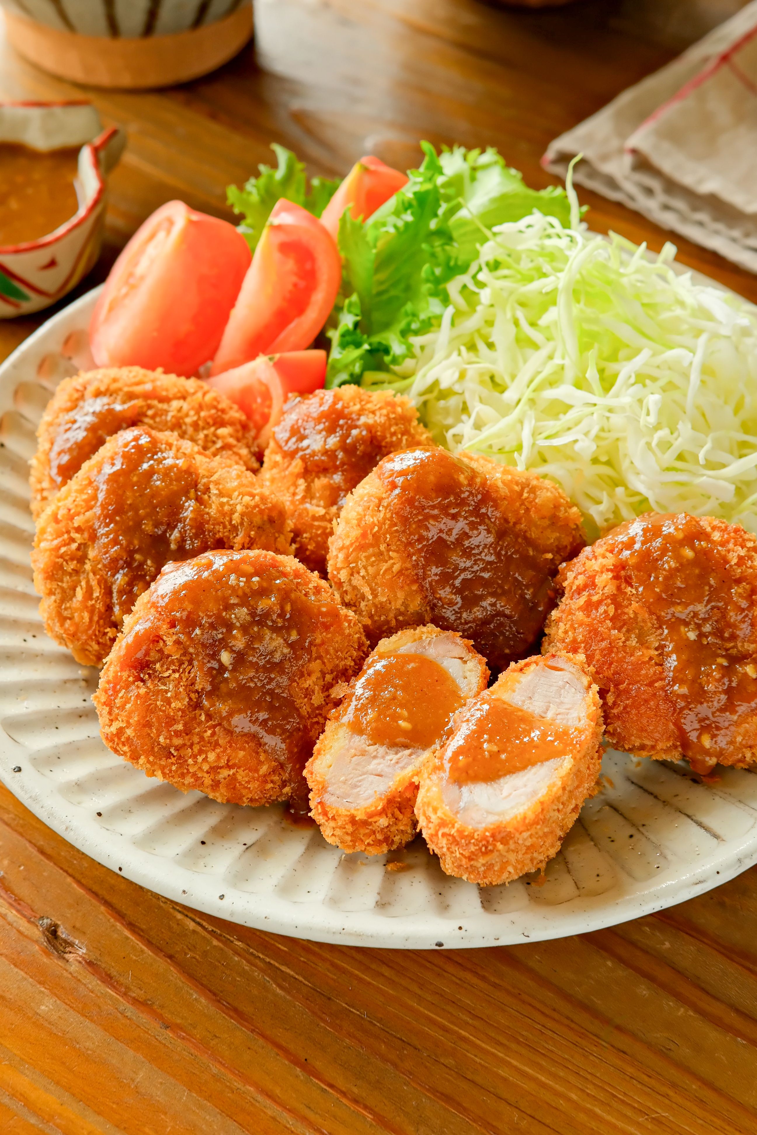 ひとくちヒレカツ】サクッとやわらか/ご飯が進むごま味噌だれ | レシピ