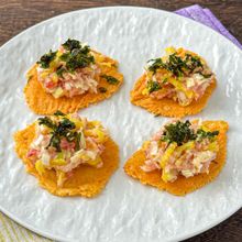 パリパリおつまみ♪【ねぎとろチーズせんべい】