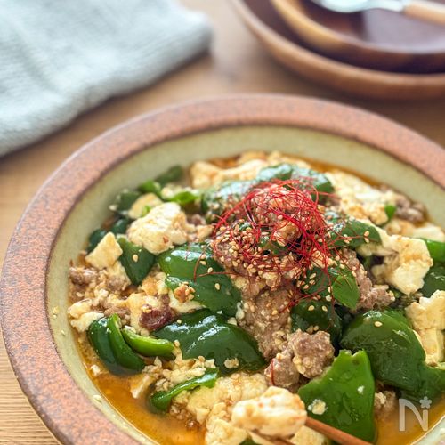 【水切り不要!10分】ピーマンのやみつき麻婆豆腐