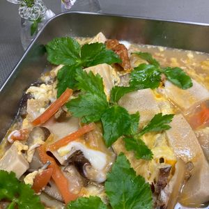 そら・ゆずの作ってみた!投稿(長寿県信州の伝統食材【高野豆腐の卵とじ】簡単ヘルシーレシピ♪)