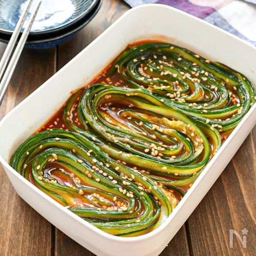 【箸が止まらん!ひらひらきゅうり】甘辛味でご飯にも合う!