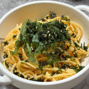 968467の作ってみた!投稿(明太子と大葉のバター醬油パスタ)