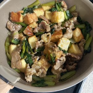 1108447の作ってみた!投稿(【豚こまと厚揚げと小松菜のオイスター炒め】ボリュームおかず)