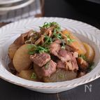 【舞茸効果でお肉やわらか】豚肉と大根のうまだし煮物