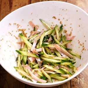 はむサラダ 冷蔵庫にある食材でできる！ ハムときゅうりのごまサラダの