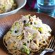 れんこんと鶏ひき肉のスパゲッティ【あっさり味】