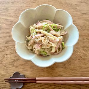グリーンラテの作ってみた!投稿(ヘルシーで簡単♪大根とハムのごまマヨサラダ)