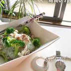 糖質制限でも美味しい♡豚肉とブロッコリーの白滝パスタ
