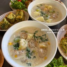 春野菜と帆立のクリーム煮♪
