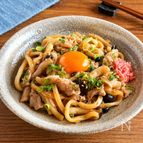 レンチン5分♪【甘辛すき焼き風うどん】