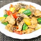 鶏肉と彩り野菜のペッパーマヨポン酢炒め