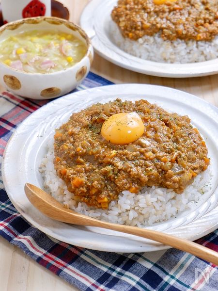 電子レンジで簡単キーマカレー