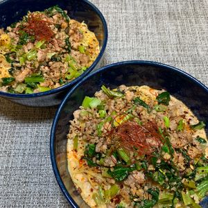 楽ラク手抜キッチン🐶🐾の作ってみた!投稿(『ひき肉と小松菜の豆乳担々麺』飲み干す1杯！豆乳で濃厚絶品☆)
