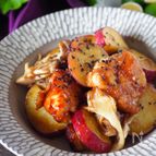 鶏むね肉とホクホクさつま芋の甘酢炒め【むね肉1枚大満足】