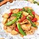 しっとりジューシー！【鶏むね肉と春野菜のハニーマスタード】